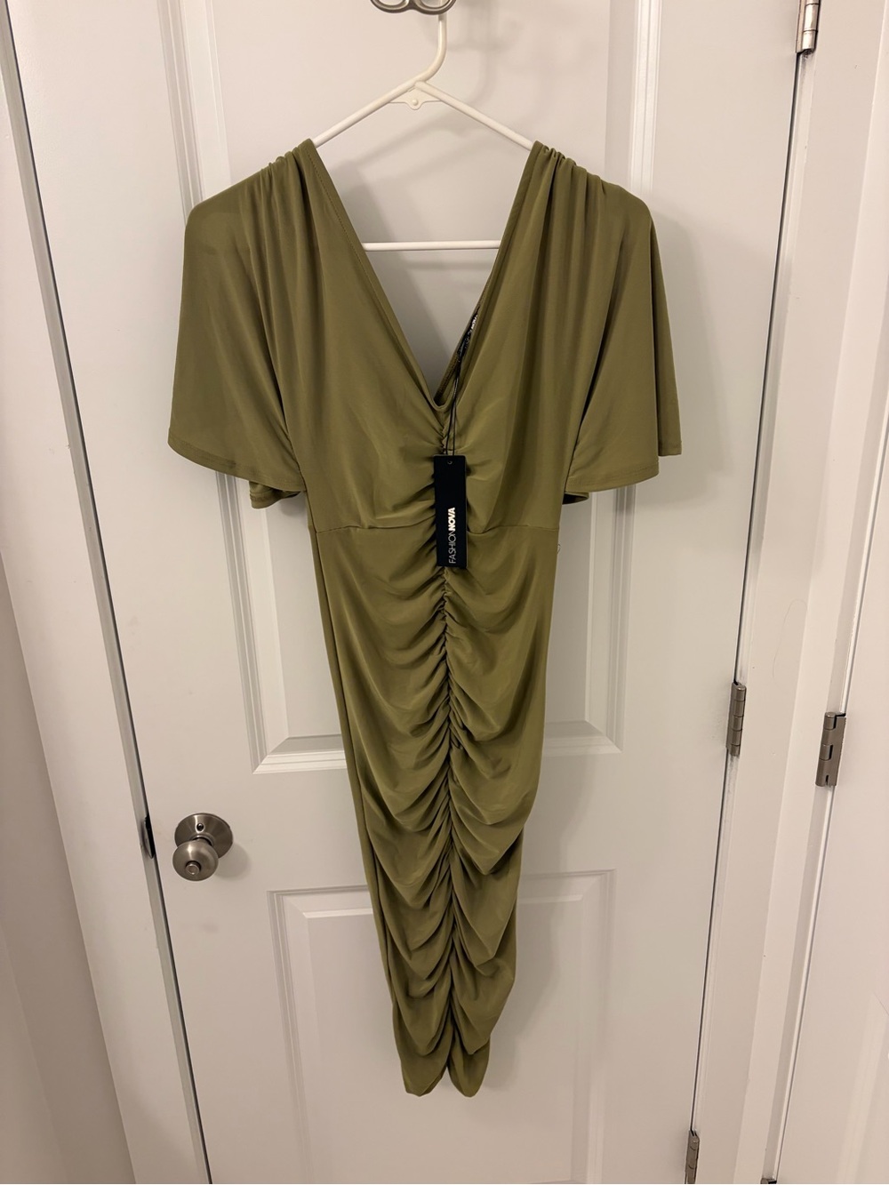 Fashion Nova Olive Green Midi Dress